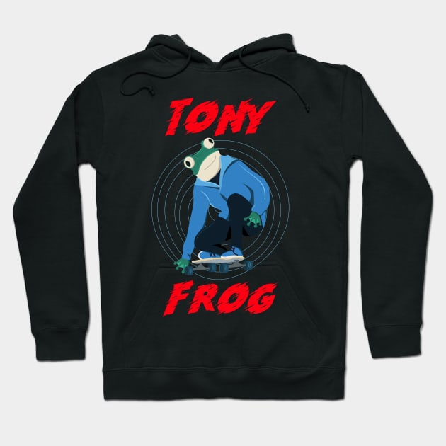 Frog On Skateboard Hoodie by ZenCloak